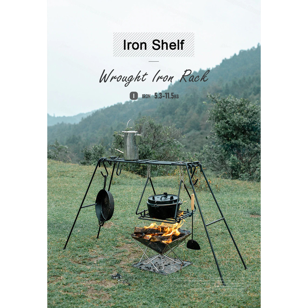 Rak Besi Naturehike Nh20Sk012 Gantungan Alat Masak Portable Bbq