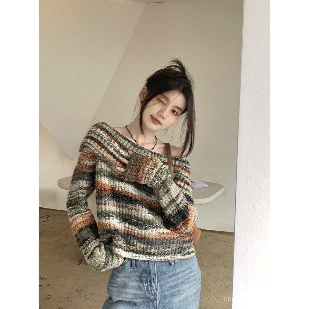 enamor off shoulder top knit/rajut korean style/Kaos Rajut Premium Wanita/long sleeve wanita