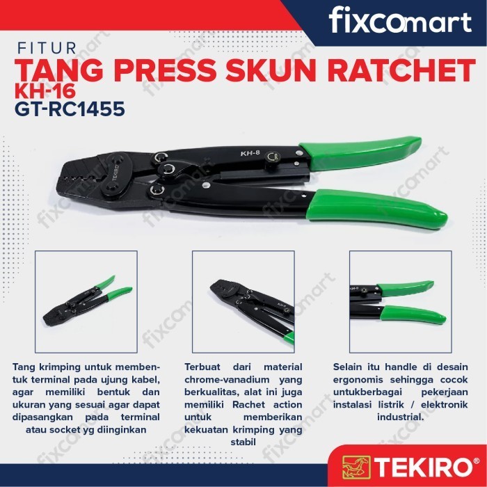 Tekiro Tang Crimping 16-Kh / Tekiro Ratchet Crimping Press