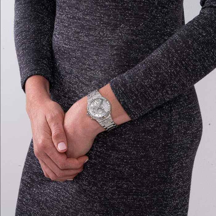 Guess Gw0320L1 Original Moonlight Jam Tangan Wanita Analog Silver