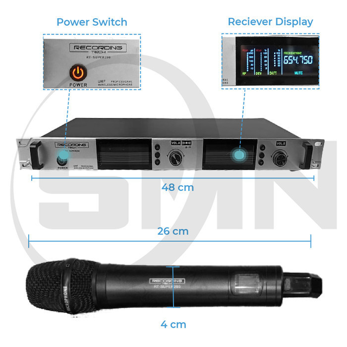 Recording Tech Rt Super 200 Mkii Super200 Wireless Mic 2 Channel