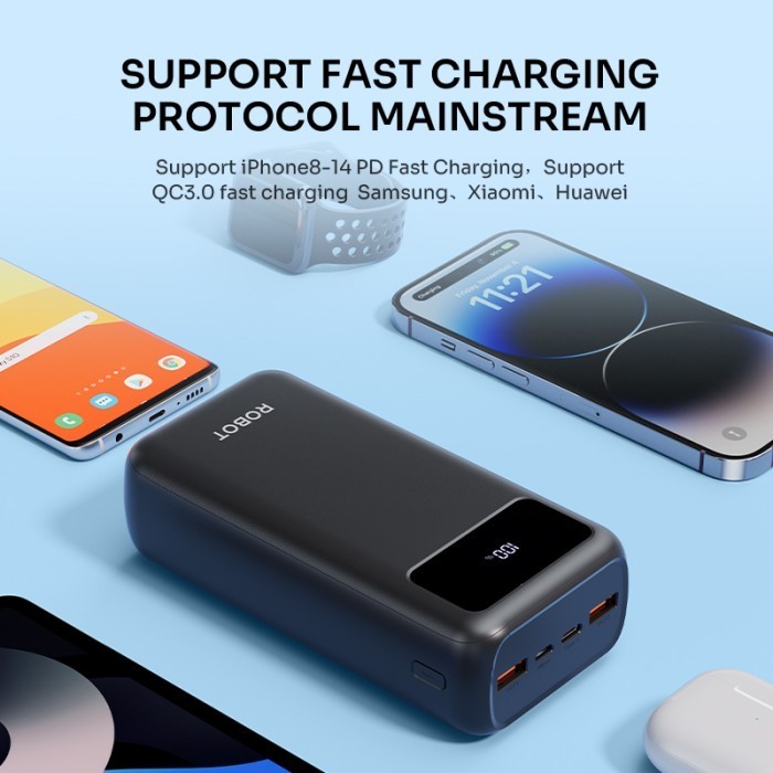 Powerbank Robot 30000Mah Rt32 Quick Charging Powerbank Garansi 1 Tahun