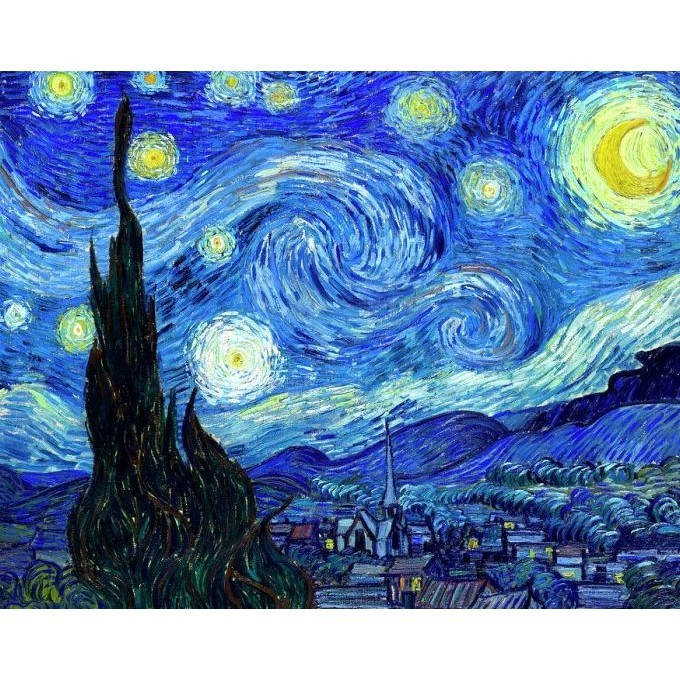 Lukisan Vincent van Gogh The Starry Night Painting JS