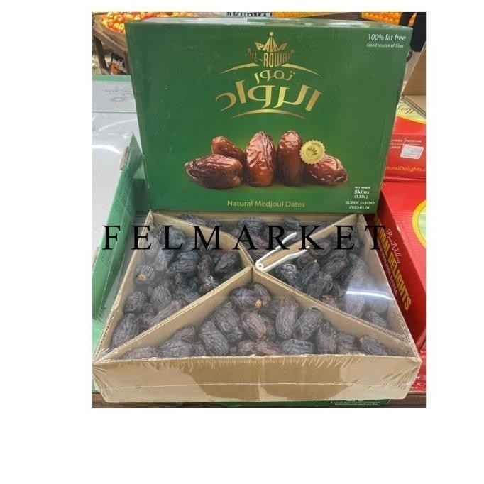 

Kurma Medjoul Jumbo Al Rowad / Kurma Medjool Jumbo / 5 Kg / Box Kurmasehat465