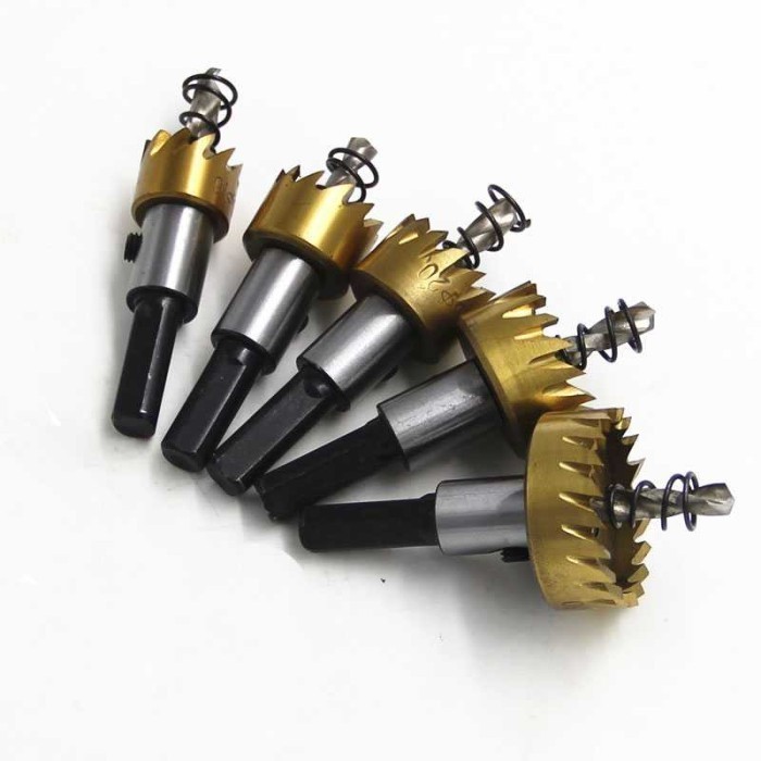 Tokogrosir Mata Bor Pelubang Besi Kayu Plastik Metal Holesaw Carbide HSS 5 SET