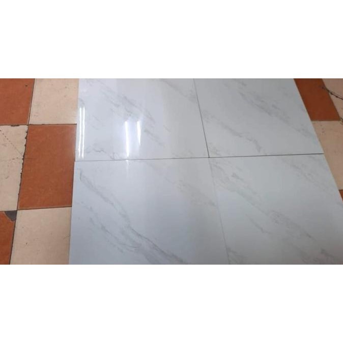 Estetik Granit Lantai Motif Marmer Putih Sandimas Bianco Ibiza 60X60