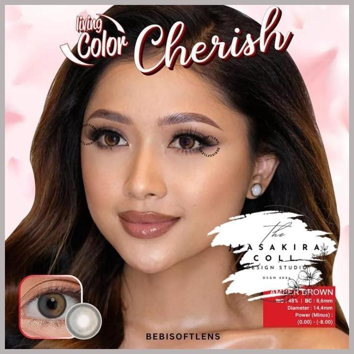 BEST PRODUK SOFTLENS LIVING COLOR CHERISH  DIA 14.40MM MINUS (-2.75 S/D -6.00) / B 