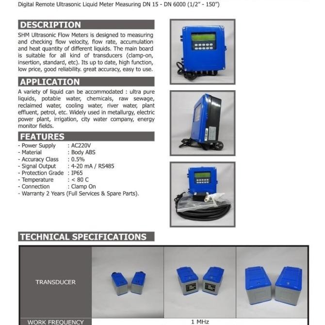 Shm Ultrasonic Remote Flow Meter