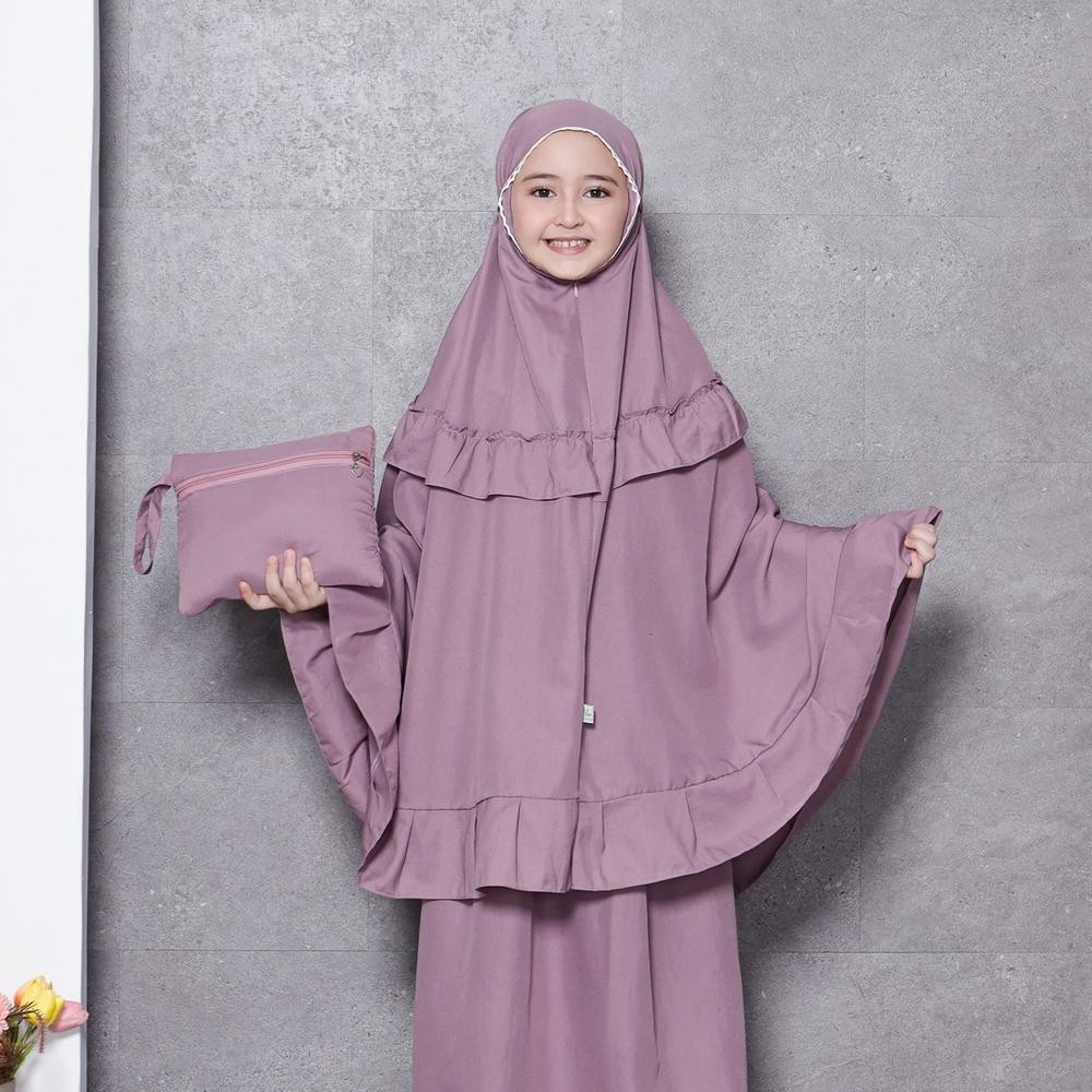 Terbaru 3.3 | Ready Stok | Alantasik Mukena Anak Remaja Tanggung Basic Polos 2In1 Travel Aisyah  Ala