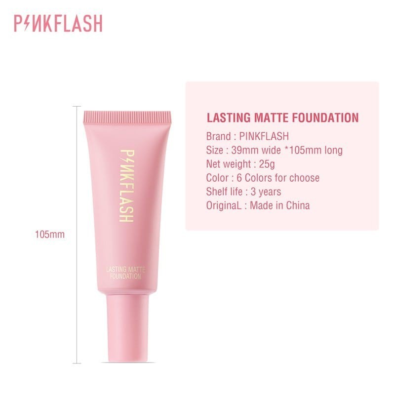 PinkFlash (F03) Foundation Lasting Matte Foundation PinkFlash Foundation Pink Flash Alas Bedak PinkF