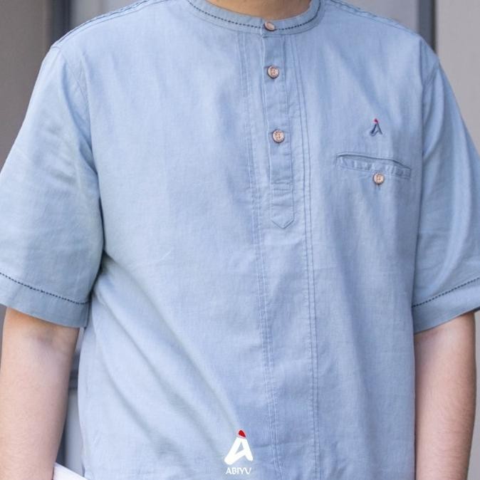 Abiyu Kemeja Koko Katun Pria Kemko Katun Polos 05