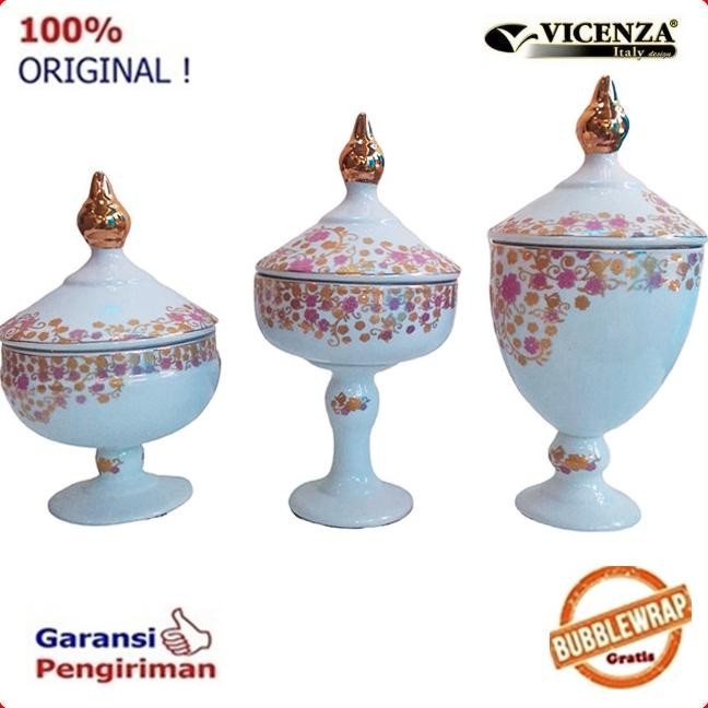 New Toples Lebaran Set Toples Piala Set Toples Keramik Vicenza Tcrt 383 Berkualitas