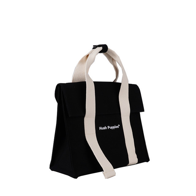 Hush Puppies Canvas Flap Bag In Black