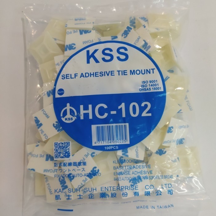 

KSS SELF ADHESIVE TIE MOUNT HC-102 (PEREKAT 3M)