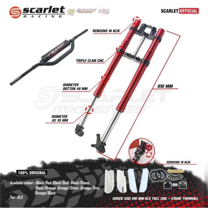 Scarlet Racing Shock Usd 910Mm Klx + Stang