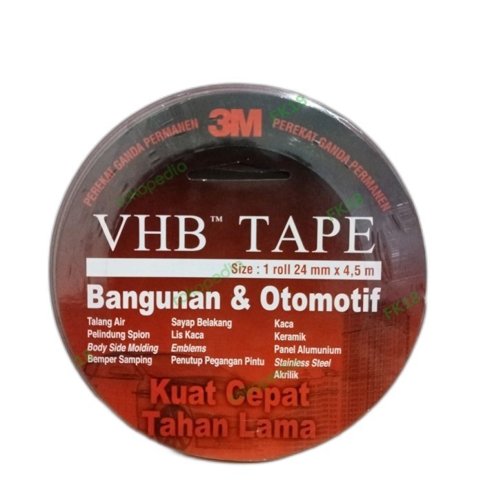 

3M VHB DOUBLE TAPE AUTOMOTIVE 4900 24MM X 4.5M- DOUBLE TAPE MOBIL