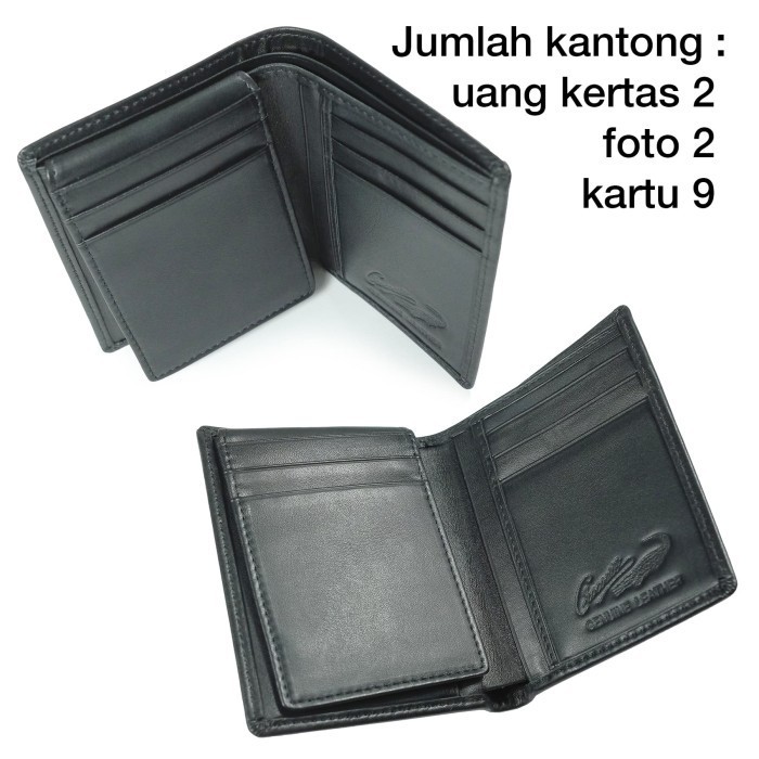 Crocodile 884By Dompet Pria Men Wallet Leather Kulit Original - Hitam
