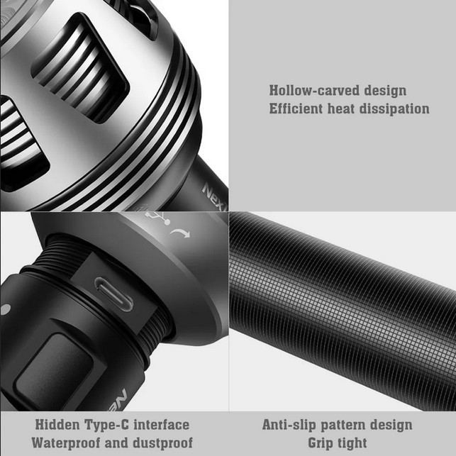 Nextool Thunder Flashlight Senter 3600Lm Ipx7 450Meter 10000Mah