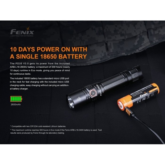 Senter Fenix Pd35 V3.0 Flashlight Led