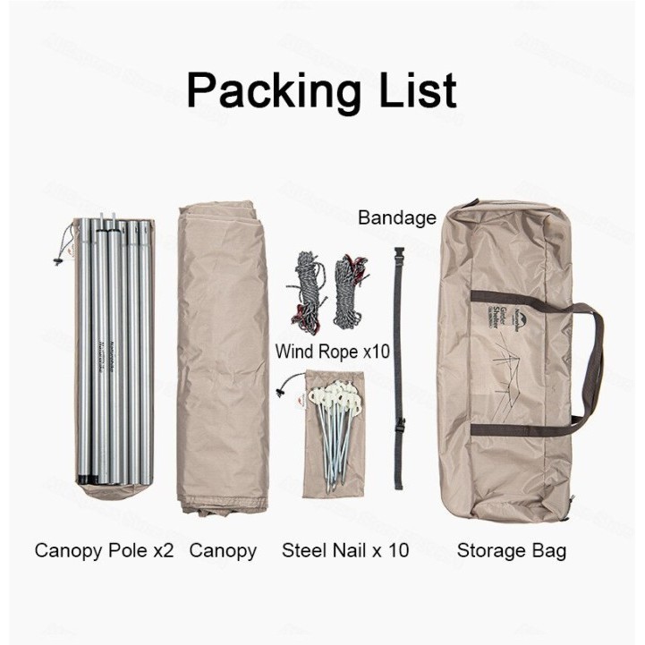 Flysheet Girder Shelter Naturehike Nh20Tm006 Shelter Tenda Camping