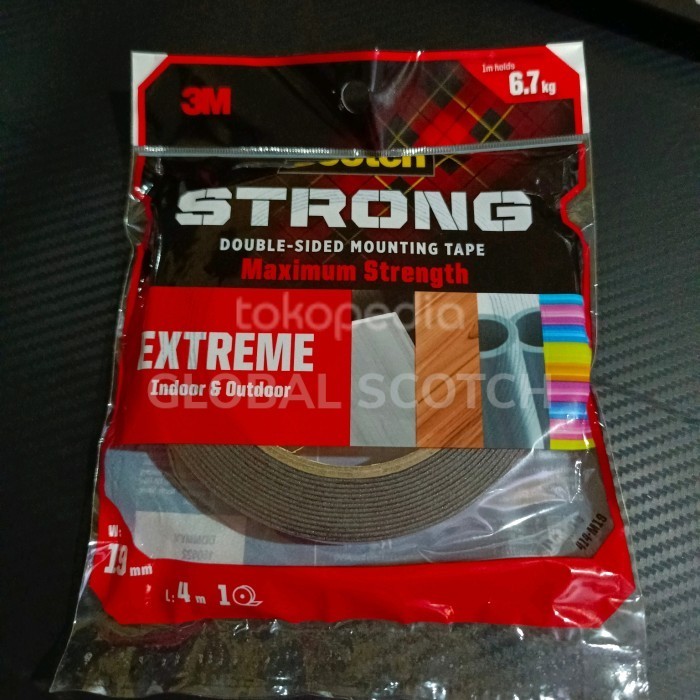 

HOT PROMO Double Tape 3M Scotch Strong Indoor & Outdoor Mounting 414-M19 Black