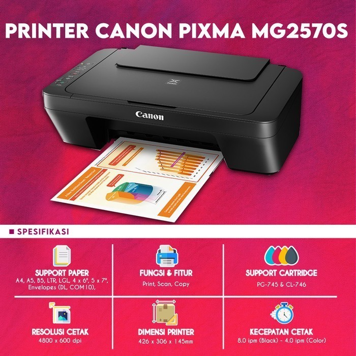 Printer Canon Pixma Mg2570S / Mg2577S All In One Mg-2570 Garansi Resmi