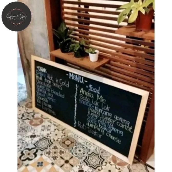 

Blackboard 120x60 | Papan menu resto | Papan tulis kapur DS99
