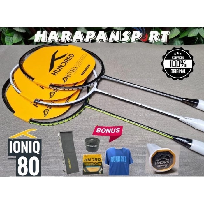 RAKET BADMINTON HUNDRED IONIQ 80 NEW ORIGINAL 100%