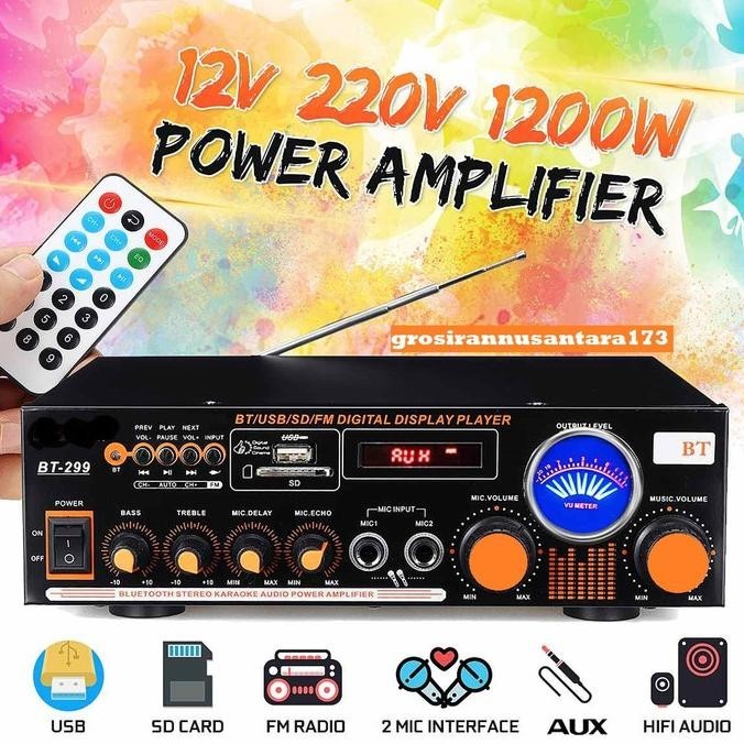 Power Amplifier Fleco Bt-299 / Amplifier Bluetooth / Amplifier Karaoke