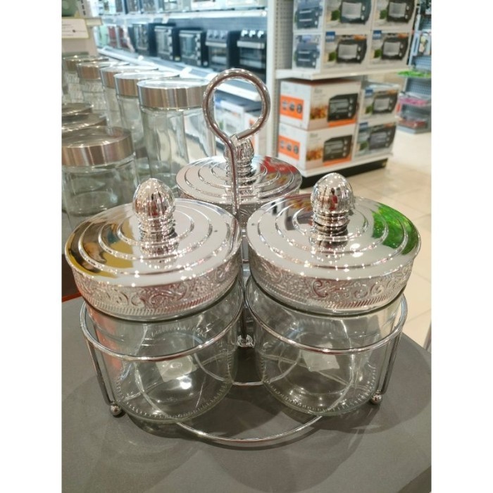 Toples Kue Lebaran Dengan Rak/Toples Kue Mewah/Toples Kue/Toples Kopi