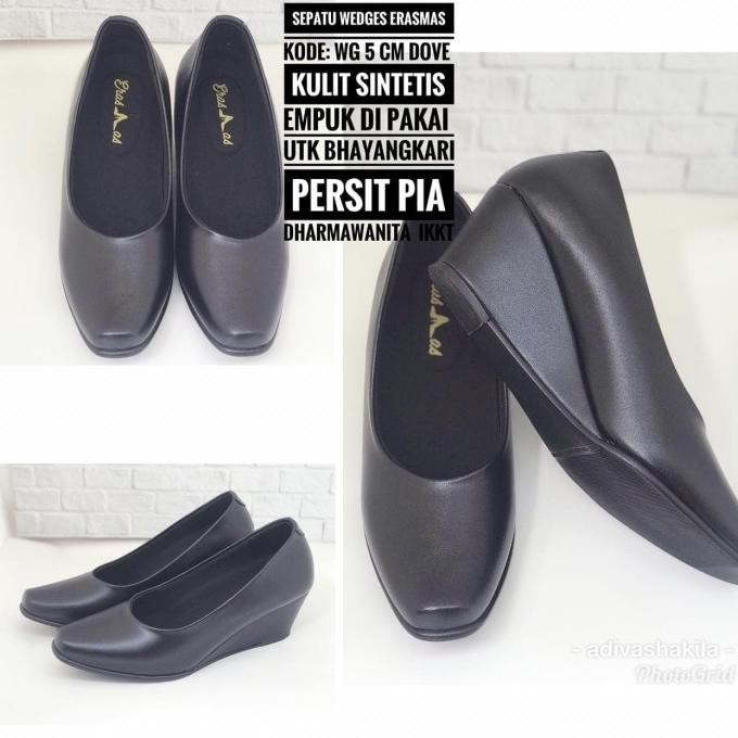 Sepatu Wedges Dop Erasmas Psh Bhayangkari Psk Persit Pia Jalasenastri