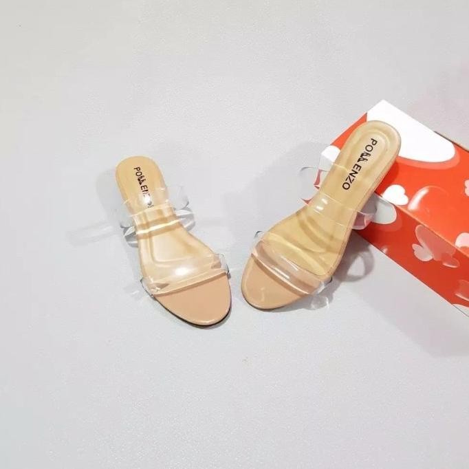 Pollenzo Maylyn Sandal Teplek Flat Bening Double