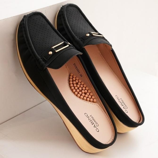 Gabino Sepatu Wanita Wedges Moccasin Slip On Casual Fita - O1Cb3001
