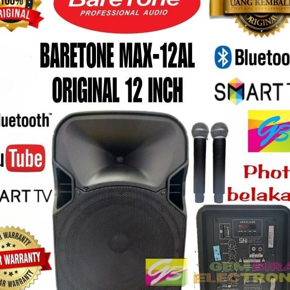 Speaker Portable Baretone 12 inch Bluetooth free Stand Original speker |termurah