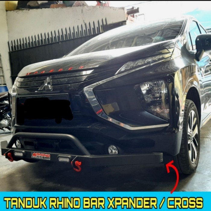TANDUK DEPAN XPANDER BUMPER GUARD TOWING BAR RHINO BESI WITH LAMP DRL