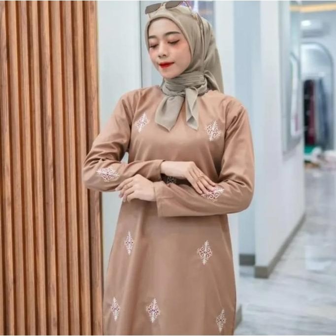 Baju Kurung Melayu Wanita Bordir Bahan Katun Toyobo fodu CDS