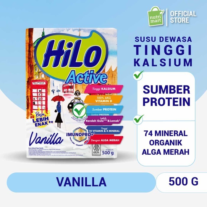 

Hilo Active Vanilla 500Gr - Susu Tinggi Kalsium