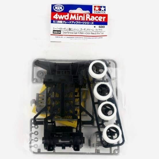 Tamiya 94824 Carbon Reinforced Super X Chassis (w/ Tires & Wheels)
