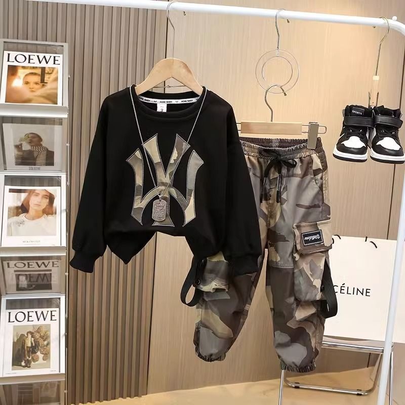 Setelan Anak Laki-laki, Baju Sweater Tampan Anak dan Remaja