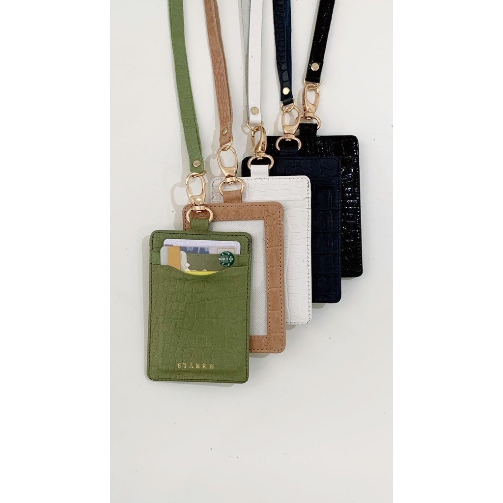 

BARANG TERLARIS Name Tag Kulit Asli ID Card Holder Lanyard Kulit Asli Fury Chital