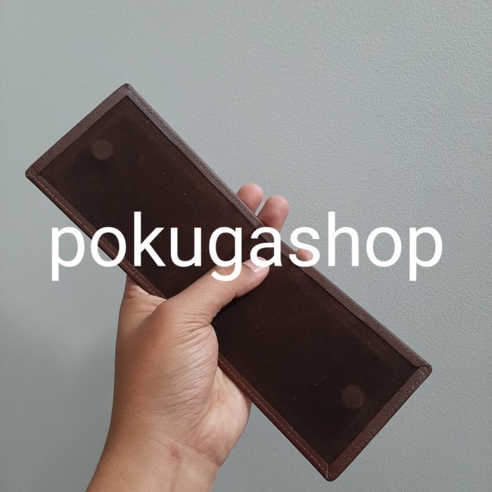 

BARANG TERLARIS nametag kulit KEMENDIKBUD asli kulit unisex coklat magnet double slot