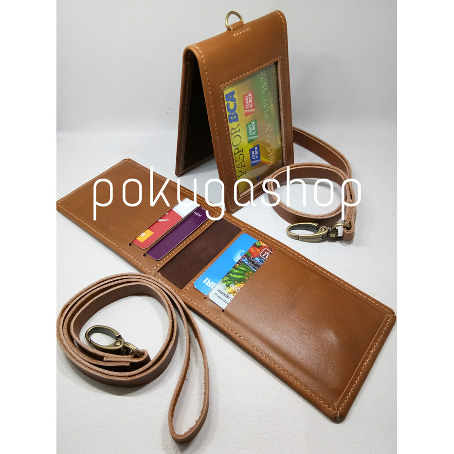 

BARANG TERLARIS name tag premium multi slot/nametag kulit/id card kulit/name tag asli