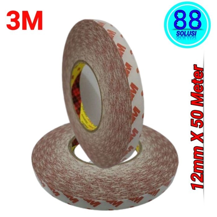 

MURAH Double Tape Tisu Tipis COATED 3M Original Rekat Super kuat 12mm X 50M