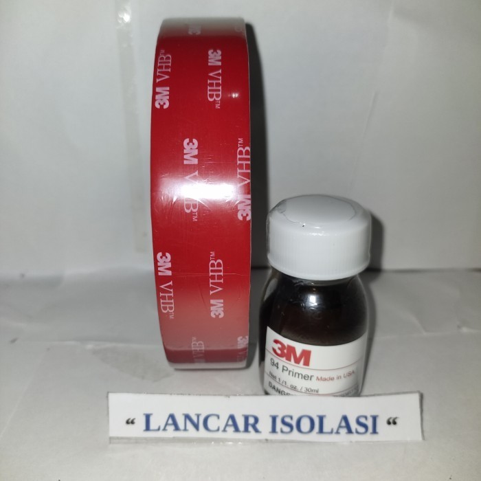 

Double tape 3m VHB merah 24mm x 4,5m + primer 94 3m lem cairan HOT SALE