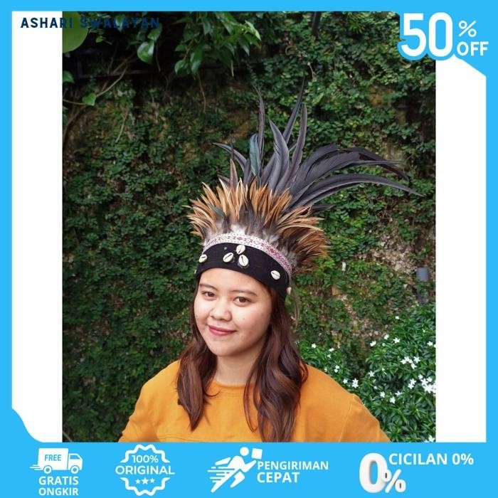 HIASAN KEPALA TOPI ADAT PAPUA KERANG TERMURAH