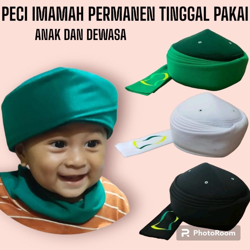 Peci Imamah Permanen Imamah Permanen Sorban Putih Sorban Imamah Permanen Dewasa Imamah Permanen Anak
