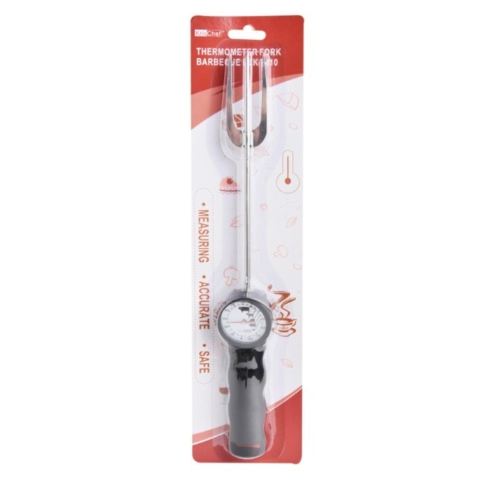 KRISCHEF Thermometer Garpu BBQ/Alat Pengukur Suhu Daging Dengan Garpu