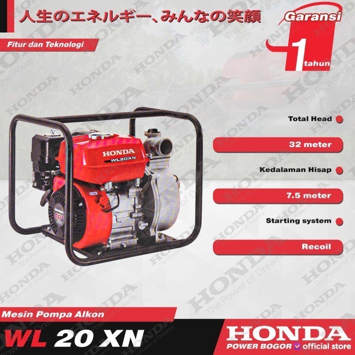 Honda Mesin Pompa Air Alkon Wl 20 Xn 2 Inch Water Pump Wl20Xn