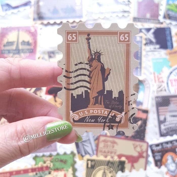 

Terlaris 50 Pcs Stiker Stamp Perangko Travel Koper Rimowa Retro Post SALE
