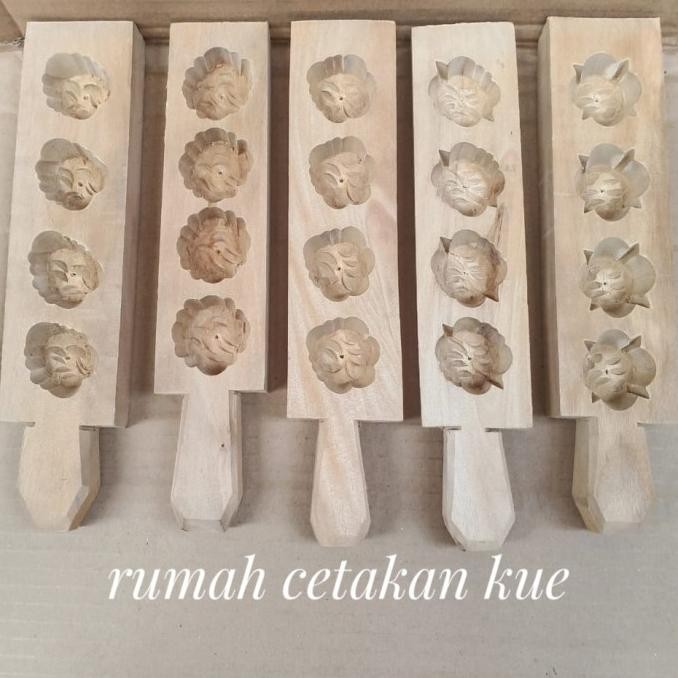 5 pcs beda motip cetakan kue satu/cetakan kue bangkit/kayu alat kue len